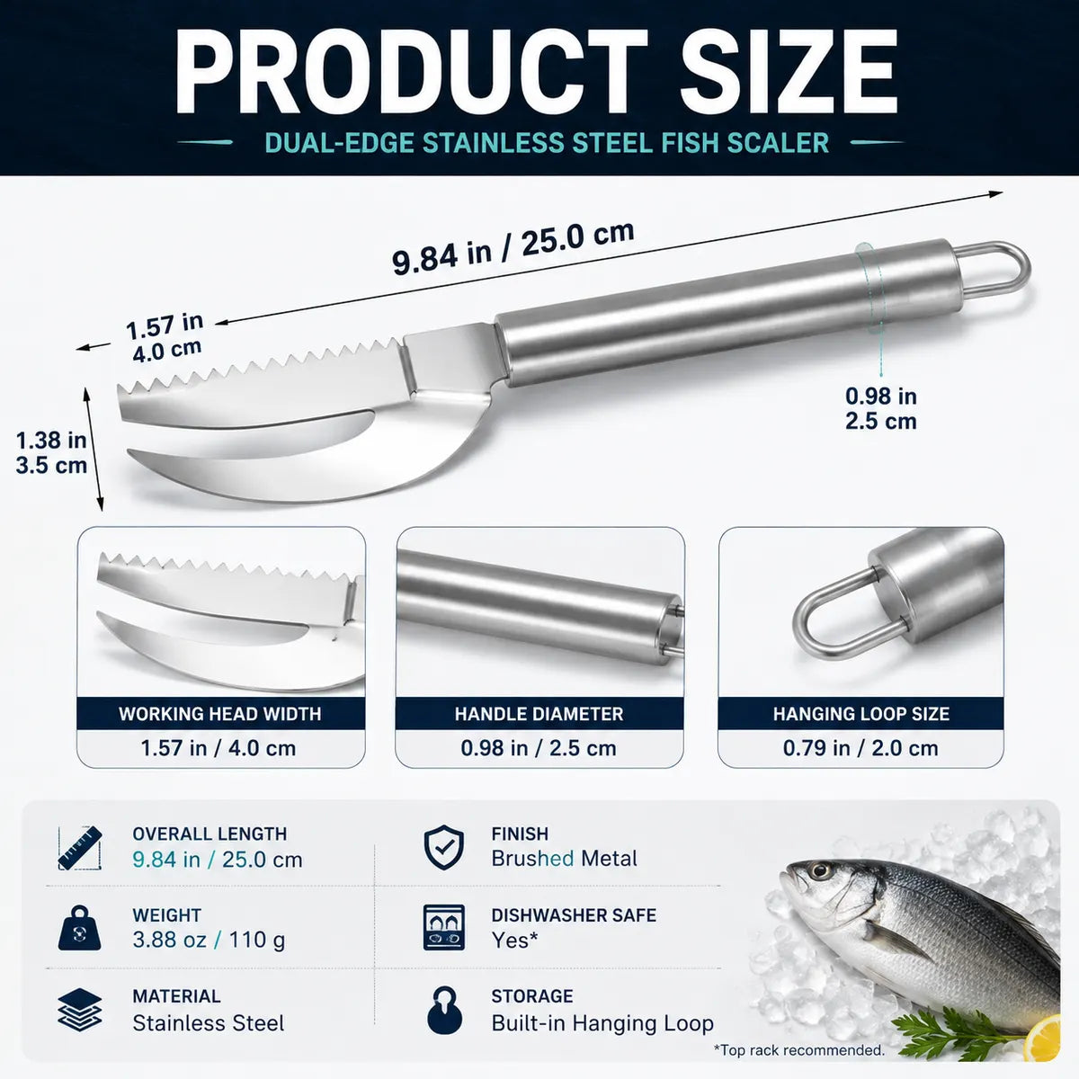 🔥Final 3 Hours: Buy 1, Get 3 FREE-Stainless Steel 3-in-1 Fish Cleaning Tool | Fish Maw Knife, Fish Scale Remover & Scraper for Kitchen