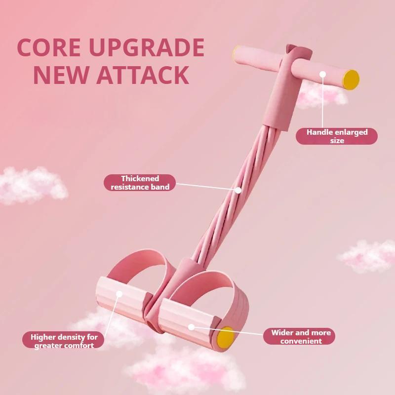 6-Strand Heavy Duty Abdominal Crunch Fitness Equipment – Leg & Core Workout, Sit-Up Assist, Home Gym Exercise, Non-Slip Foot Pedal & Resistance Bands