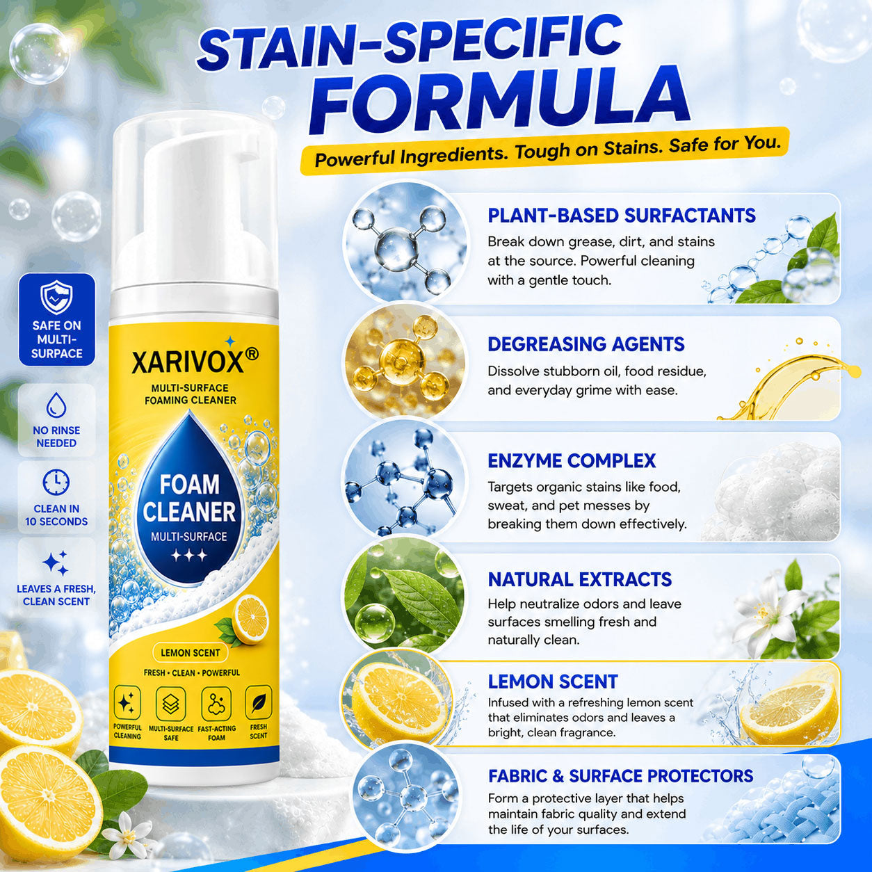 🔥Last Day 50% OFF🔥 Foam No-Rinse Cleaner — Spray, Wipe & Done
