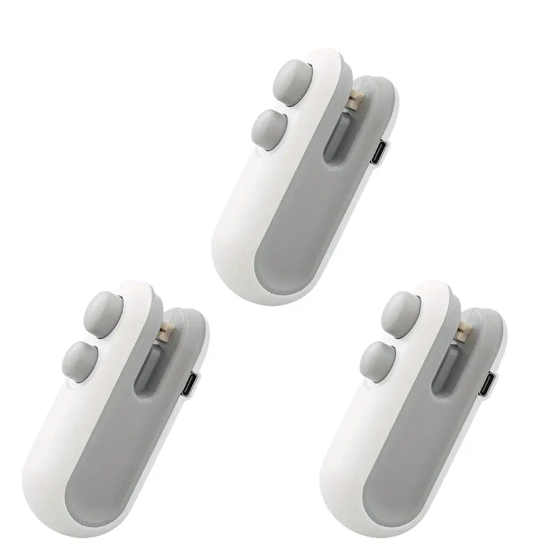 Remifa® Mini snack bag sealing machine,2 in 1 heat USB rechargeable snack bag selaer,plastic Electric bag sealers, keep food fresh. Portable Sealer Picnics