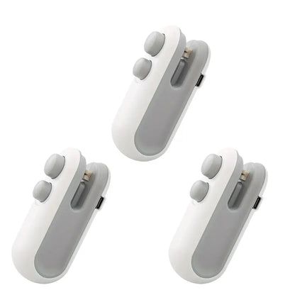 Remifa® Mini snack bag sealing machine,2 in 1 heat USB rechargeable snack bag selaer,plastic Electric bag sealers, keep food fresh. Portable Sealer Picnics