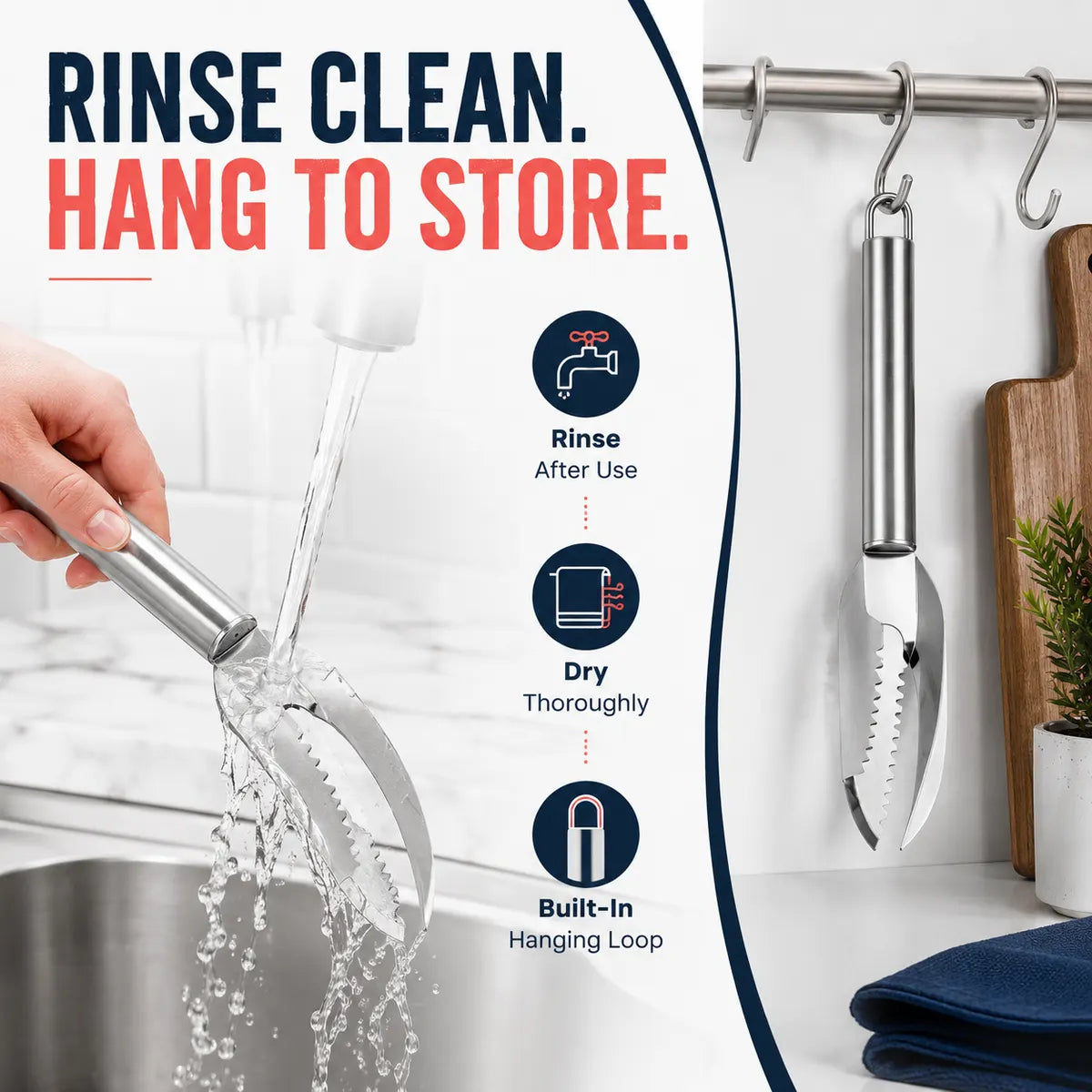 🔥Final 3 Hours: Buy 1, Get 3 FREE-Stainless Steel 3-in-1 Fish Cleaning Tool | Fish Maw Knife, Fish Scale Remover & Scraper for Kitchen