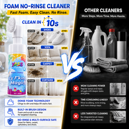 ⏳Last Day 50% OFF⏳- 🧹Clean Magic Foam Cleaner for Carpets & Upholstery – Pet Stain & Odour Remover with Cleaning Brush🧼🪄