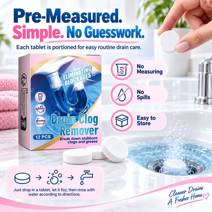 ☄️OFFICIAL STORE 12 Fizzing Drain- Care Tablets—An Easier Way to Freshen Slow, Smelly Drains