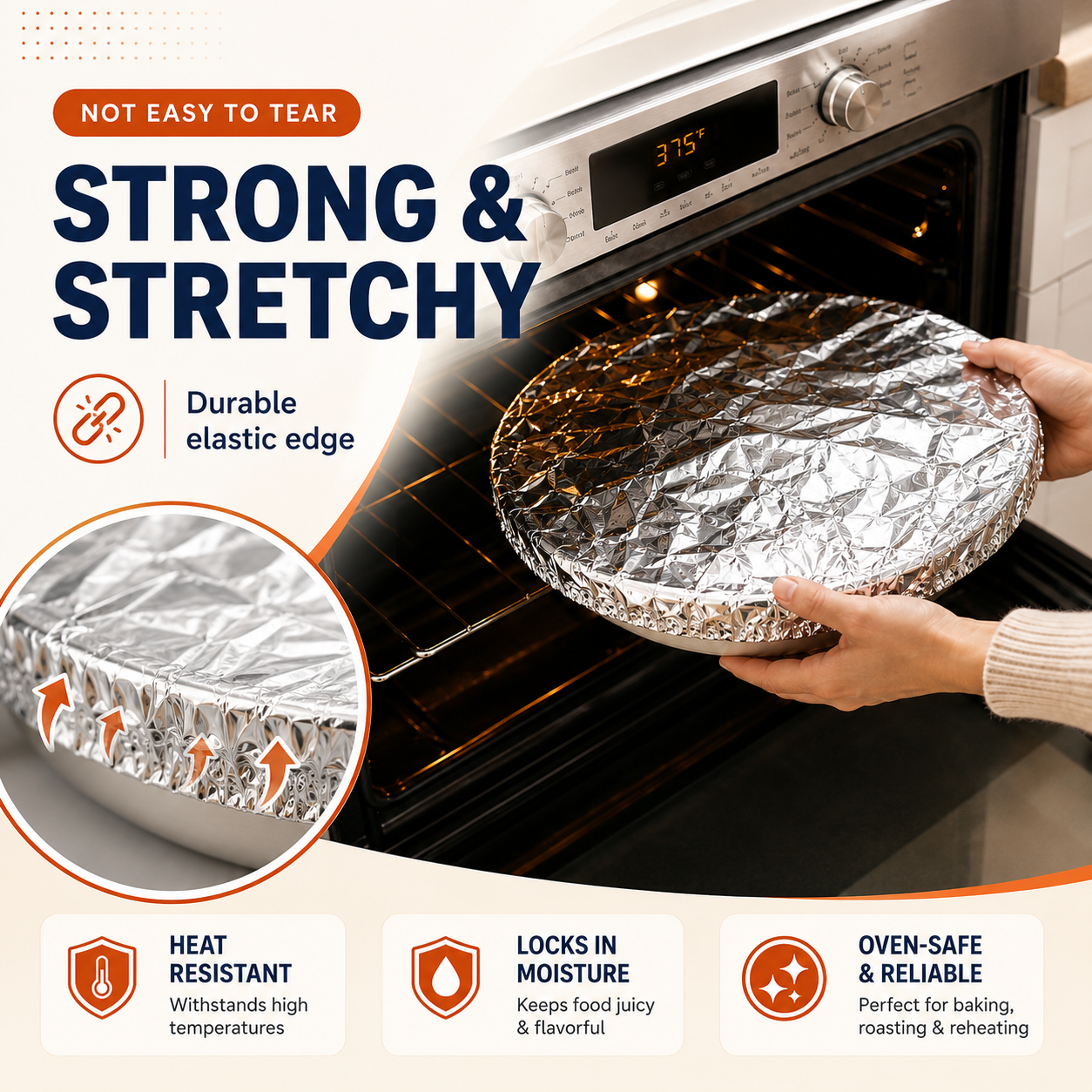 Reusable Heat-Locking Aluminum Foil Food Cover