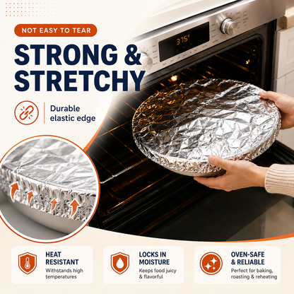 Reusable Heat-Locking Aluminum Foil Food Cover