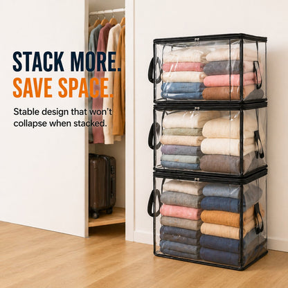 🎁💞LAST DAY 50% OFF ✨📦WYVCK®Large Heavy-Duty Thick Plastic Clear Storage