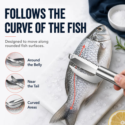 🔥Final 3 Hours: Buy 1, Get 3 FREE-Stainless Steel 3-in-1 Fish Cleaning Tool | Fish Maw Knife, Fish Scale Remover & Scraper for Kitchen