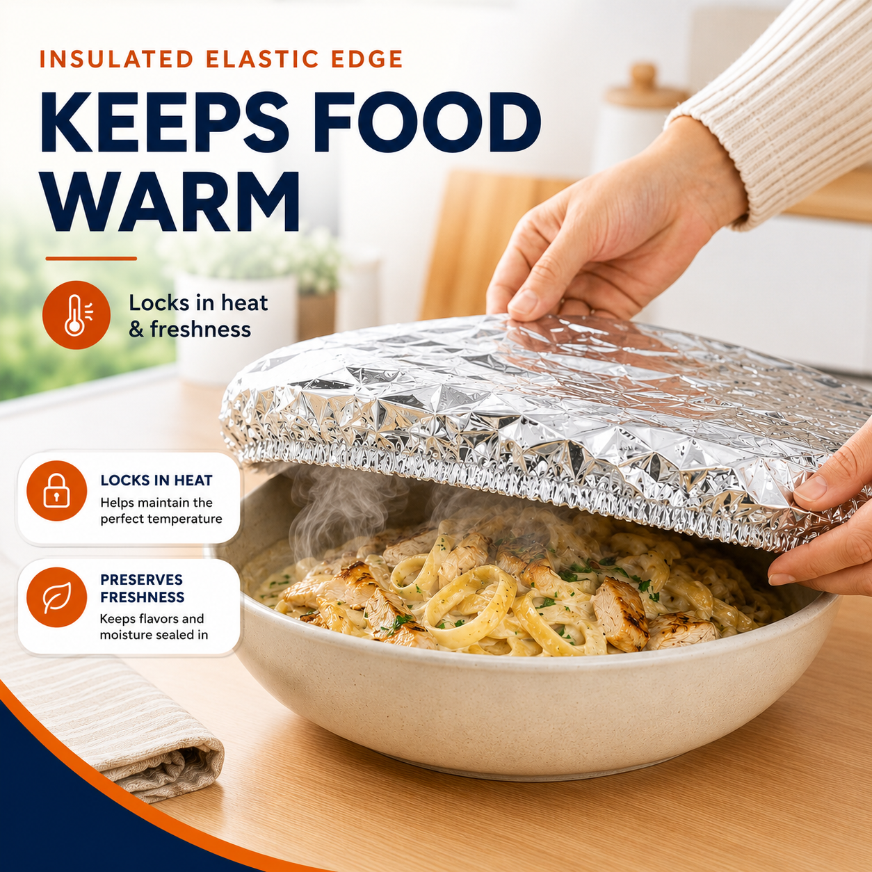 Reusable Heat-Locking Aluminum Foil Food Cover