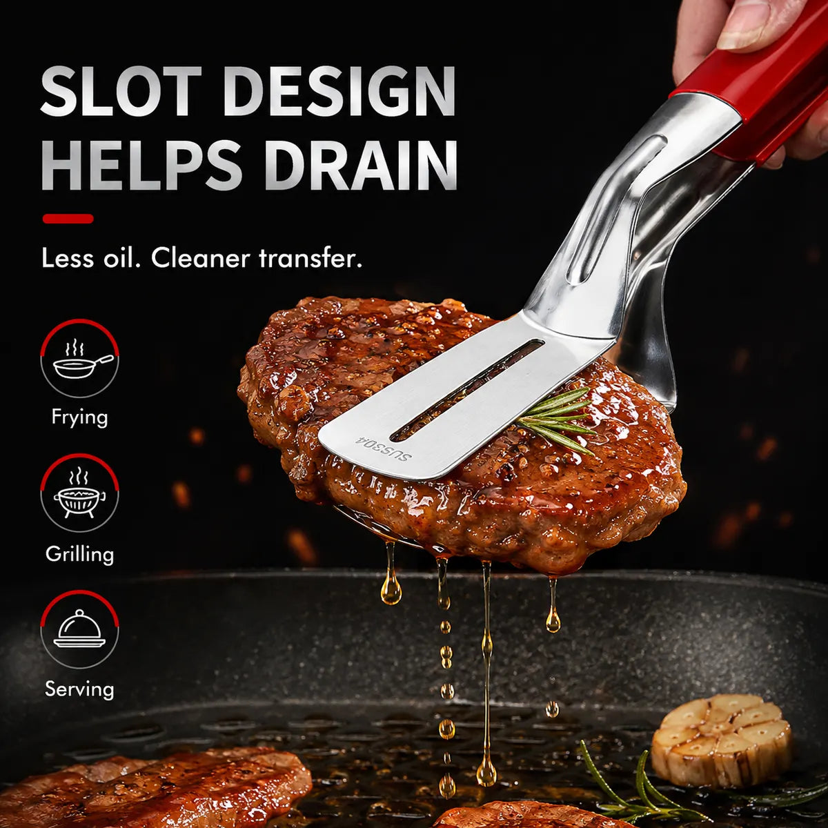 🎁Multi-Functional Stainless Steel Steak Spatula Clamp