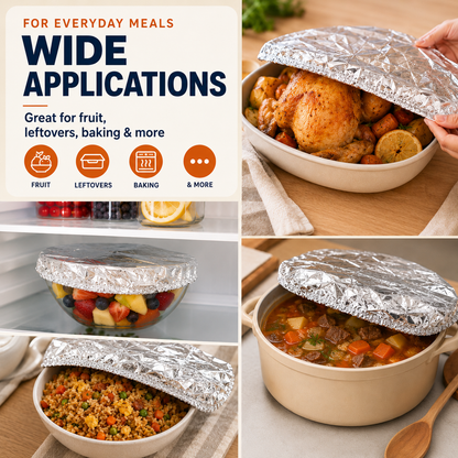 Reusable Heat-Locking Aluminum Foil Food Cover