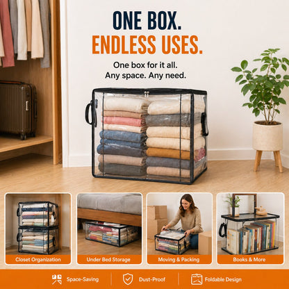 🎁💞LAST DAY 50% OFF ✨📦WYVCK®Large Heavy-Duty Thick Plastic Clear Storage
