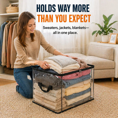 🎁💞LAST DAY 50% OFF ✨📦WYVCK®Large Heavy-Duty Thick Plastic Clear Storage