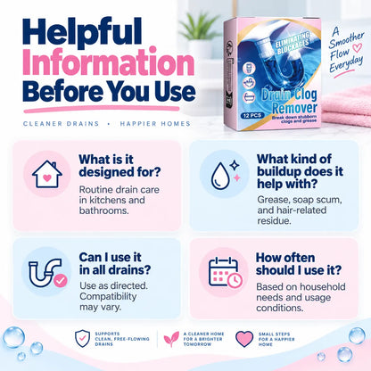 ☄️OFFICIAL STORE 12 Fizzing Drain- Care Tablets—An Easier Way to Freshen Slow, Smelly Drains