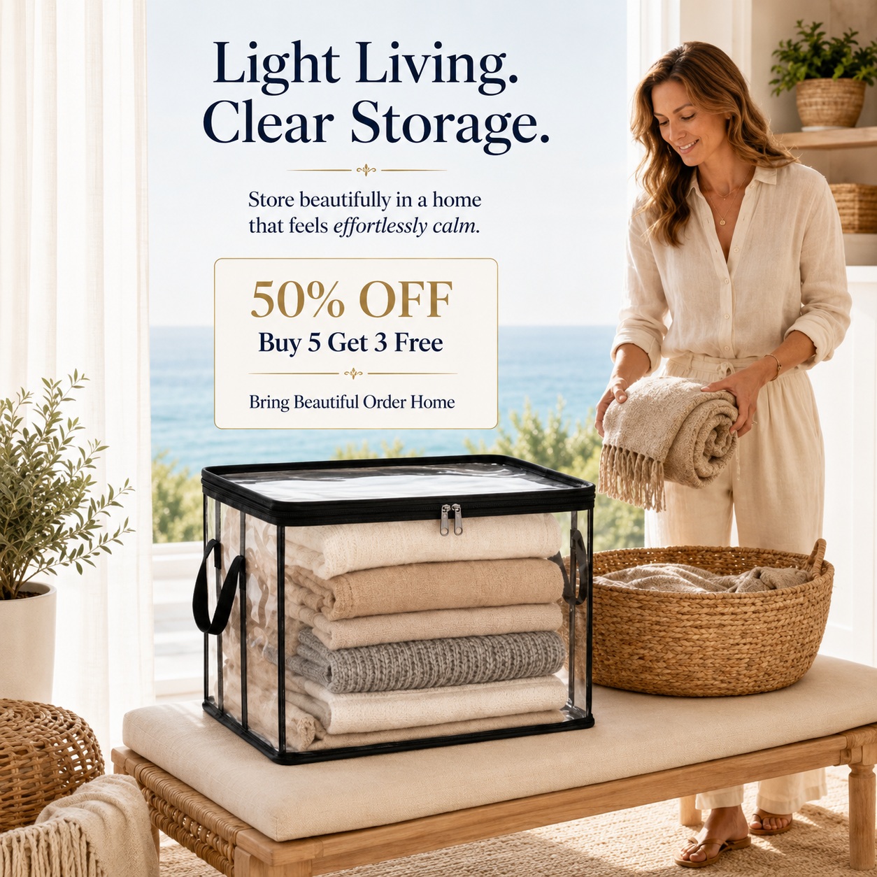 🎁💞LAST DAY 50% OFF ✨📦WYVCK®Large Heavy-Duty Thick Plastic Clear Storage