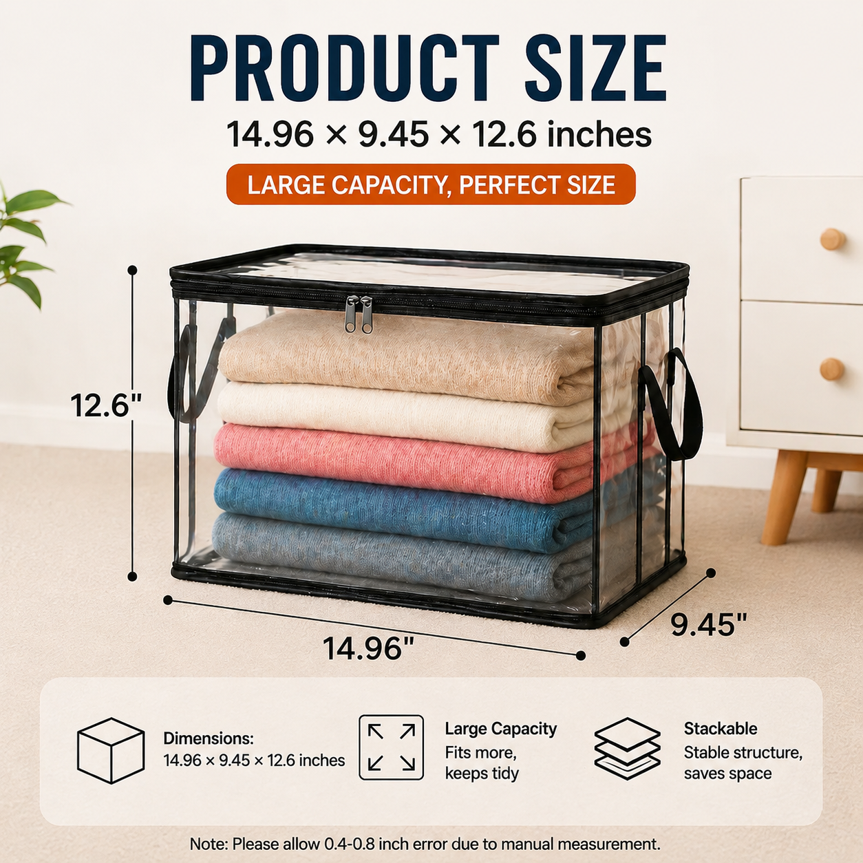 🎁💞LAST DAY 50% OFF ✨📦WYVCK®Large Heavy-Duty Thick Plastic Clear Storage