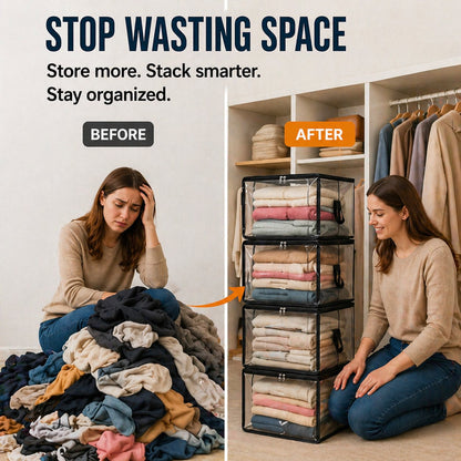 🎁💞LAST DAY 50% OFF ✨📦WYVCK®Large Heavy-Duty Thick Plastic Clear Storage