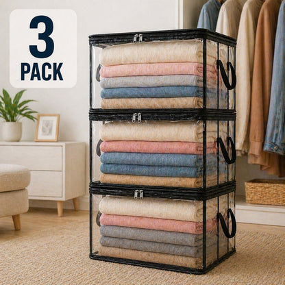 🎁💞LAST DAY 50% OFF ✨📦WYVCK®Large Heavy-Duty Thick Plastic Clear Storage