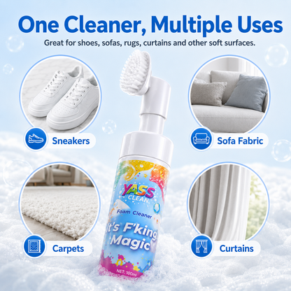 ⏳Last Day 50% OFF⏳- 🧹Clean Magic Foam Cleaner for Carpets & Upholstery – Pet Stain & Odour Remover with Cleaning Brush🧼🪄